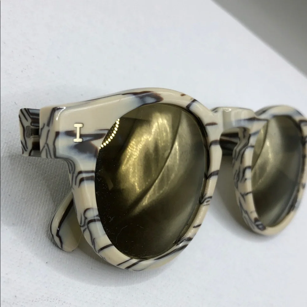 Illesteva leonard sunglasses c.123 cream marble stripe UNISEX, with case, Italy.